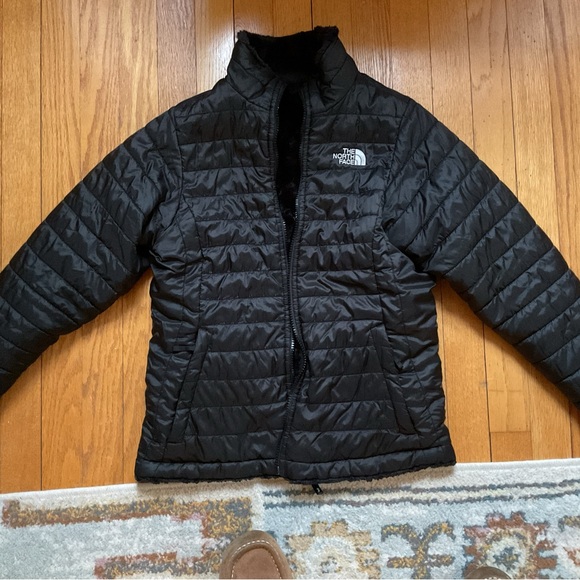 The North Face Quilted Black Reversible Jacket size girls large - Picture 3 of 10